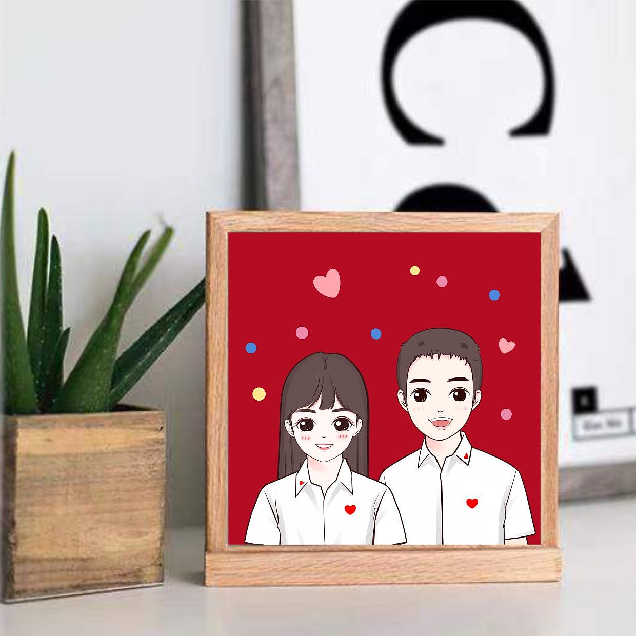 结婚照手绘可爱
