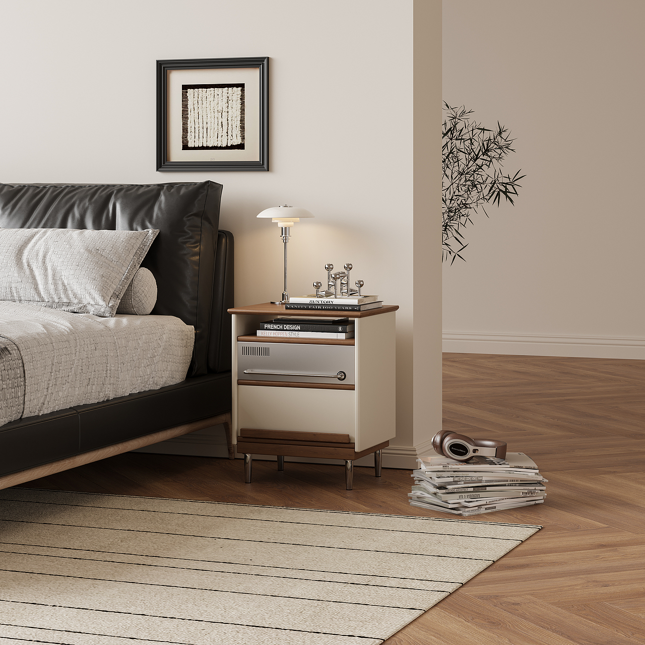 复古铝板床头柜