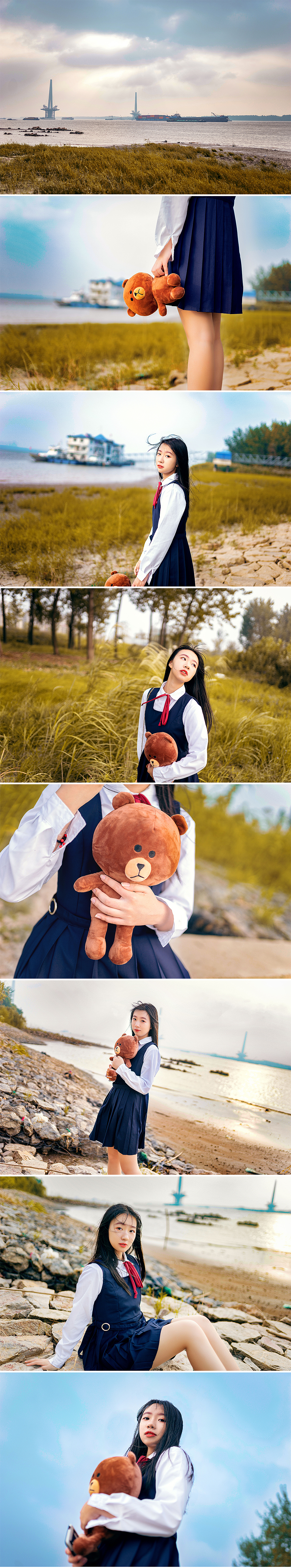 【酱油猫】江心洲粉黛花丛、江岸、JK