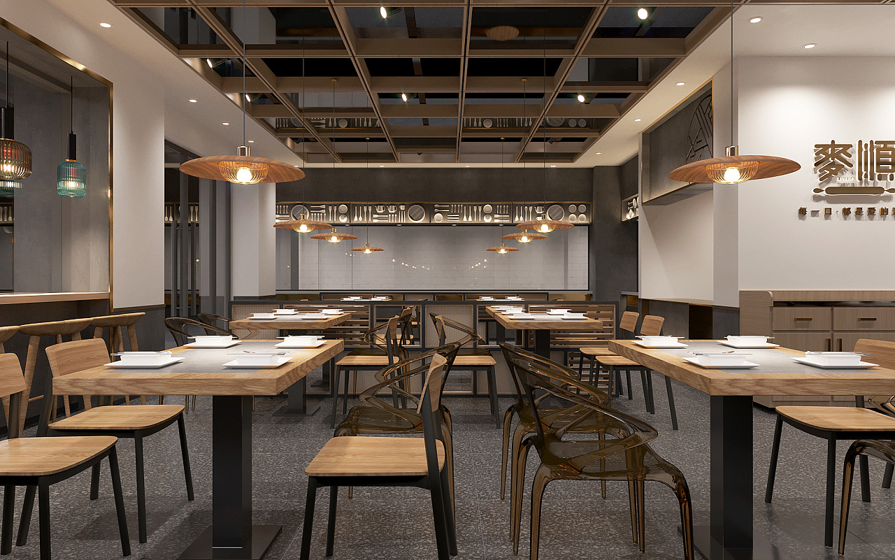 义乌廿三里麦顺饺子设计|空间|酒店餐饮设计|小四月design - 原创作品