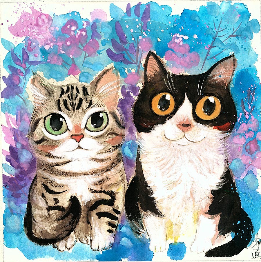 最近的写意国画猫咪|纯艺术|绘画|还是一碗泡面_原创作品-站酷zcool