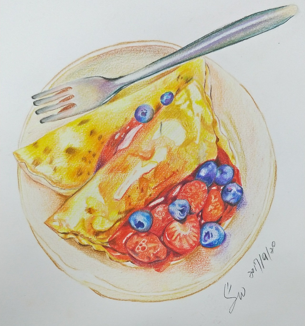 草莓蓝莓馅饼|插画|插画习作|呆萌小瓶盖 - 原创作品 - 站酷 (zcool)