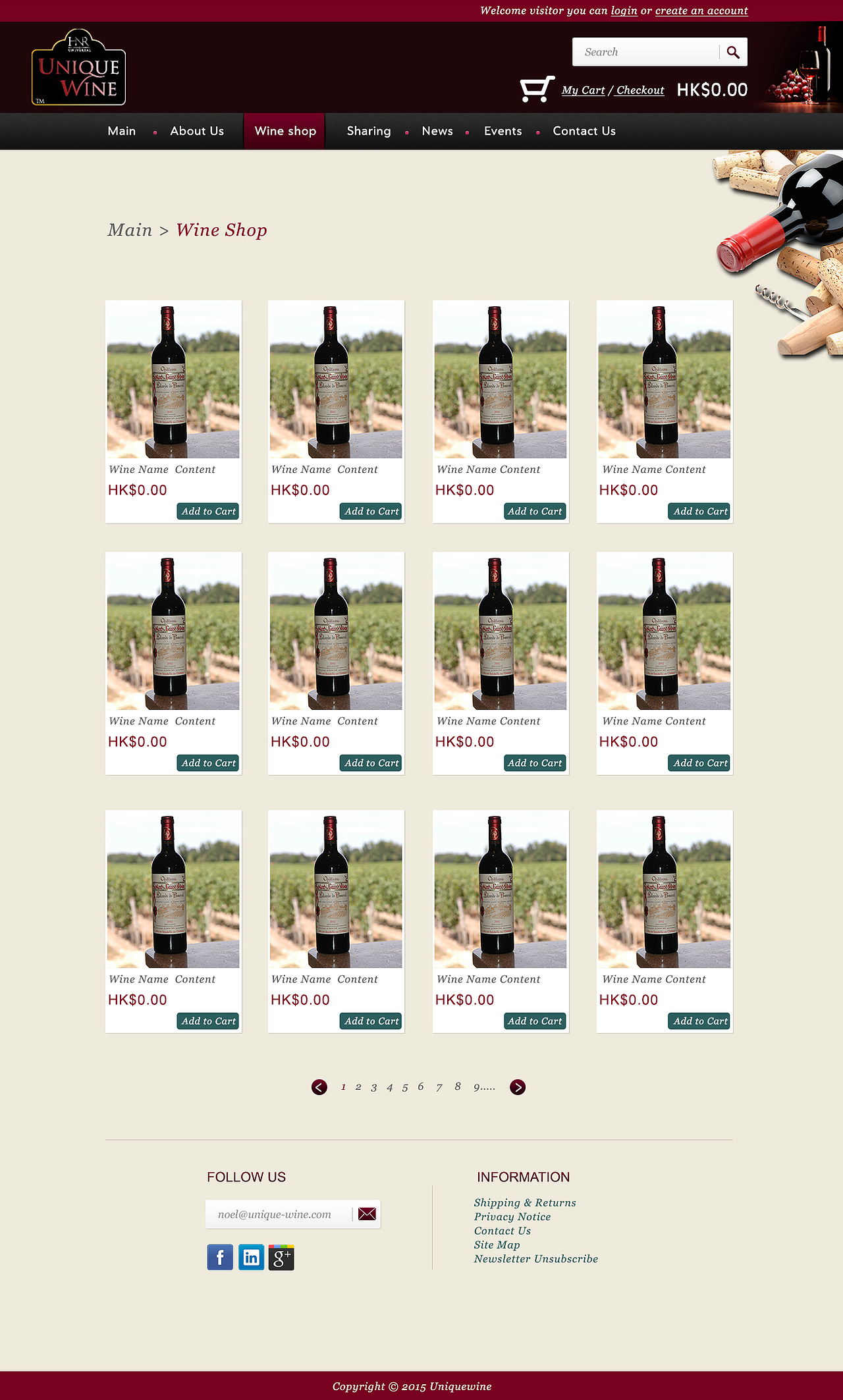 红酒商城—网页设计（中英文）