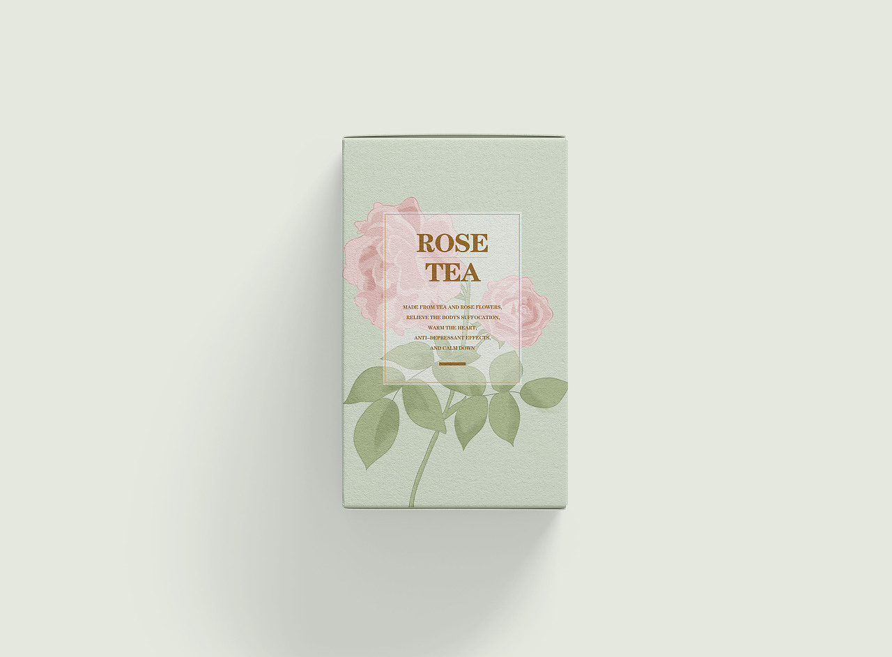 玫瑰花茶玫瑰精油玫瑰洗护用品,为此设计的手绘风格包装,用玫瑰独特的