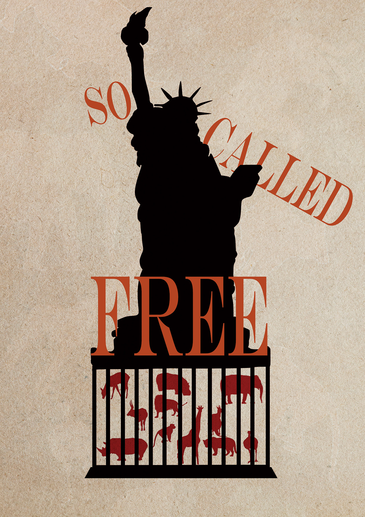 以自由为题的两款海报