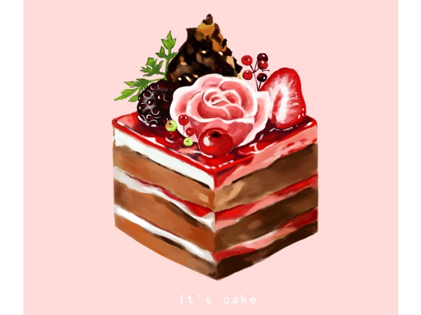 草莓巧克力蛋糕动漫图片