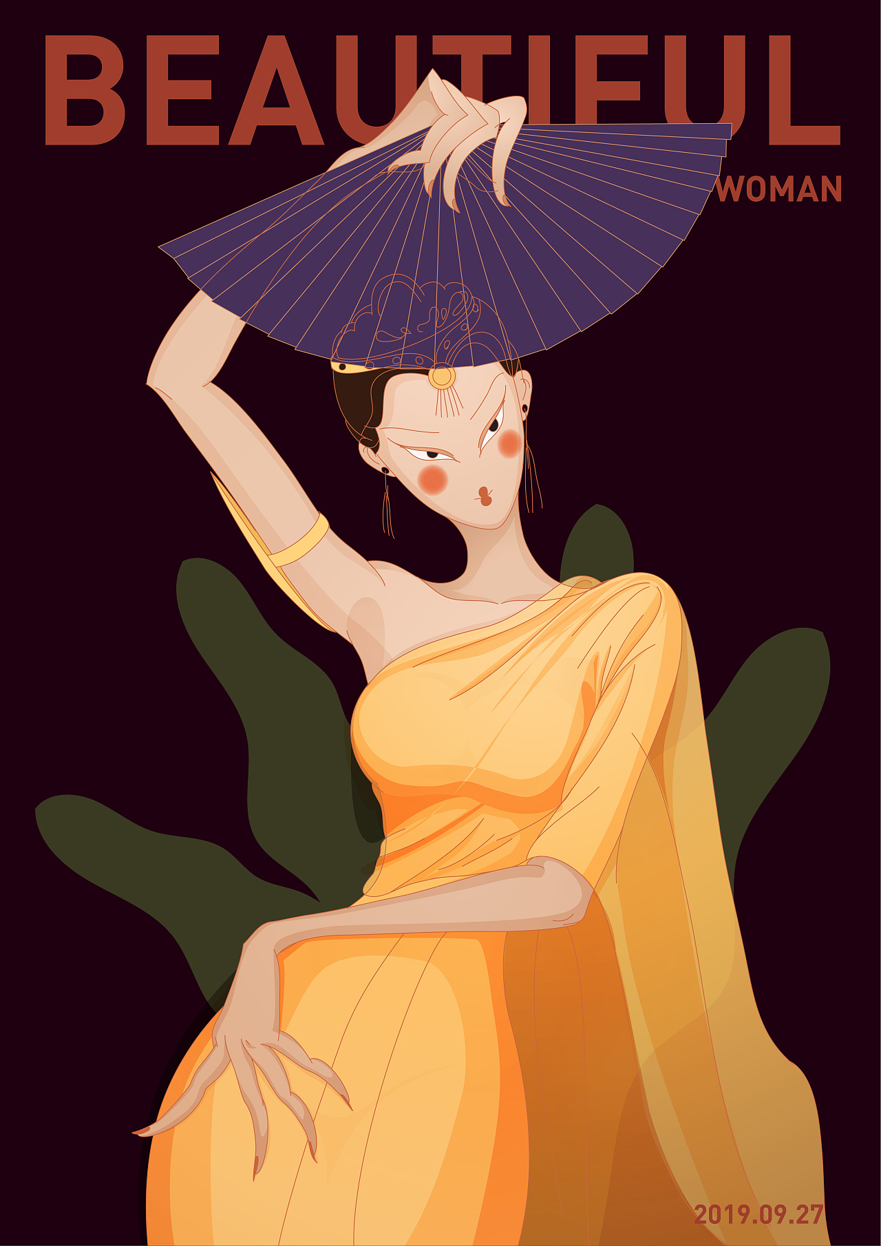 矢量插画-民族风-美丽女人