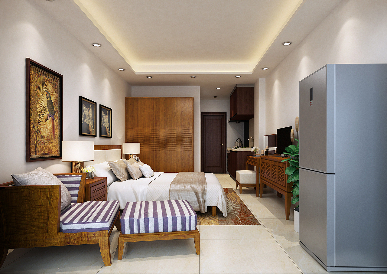 東南亞新中式風(fēng)格新惠康休閑假日酒店公寓設(shè)計（圖ZMTMwMDk1MzIw） - 家裝設(shè)計 - 站酷設(shè)計師三木印象原創(chuàng)素材 - 站酷ZCOOL