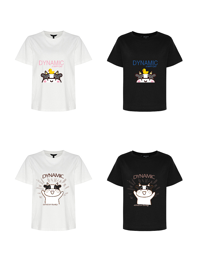 阿茹插画原创手绘衣服T恤印花牛图案转印烫画贴定制