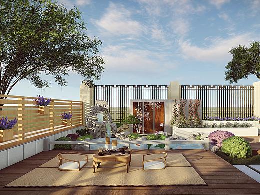 70平新中式禅意庭院设计