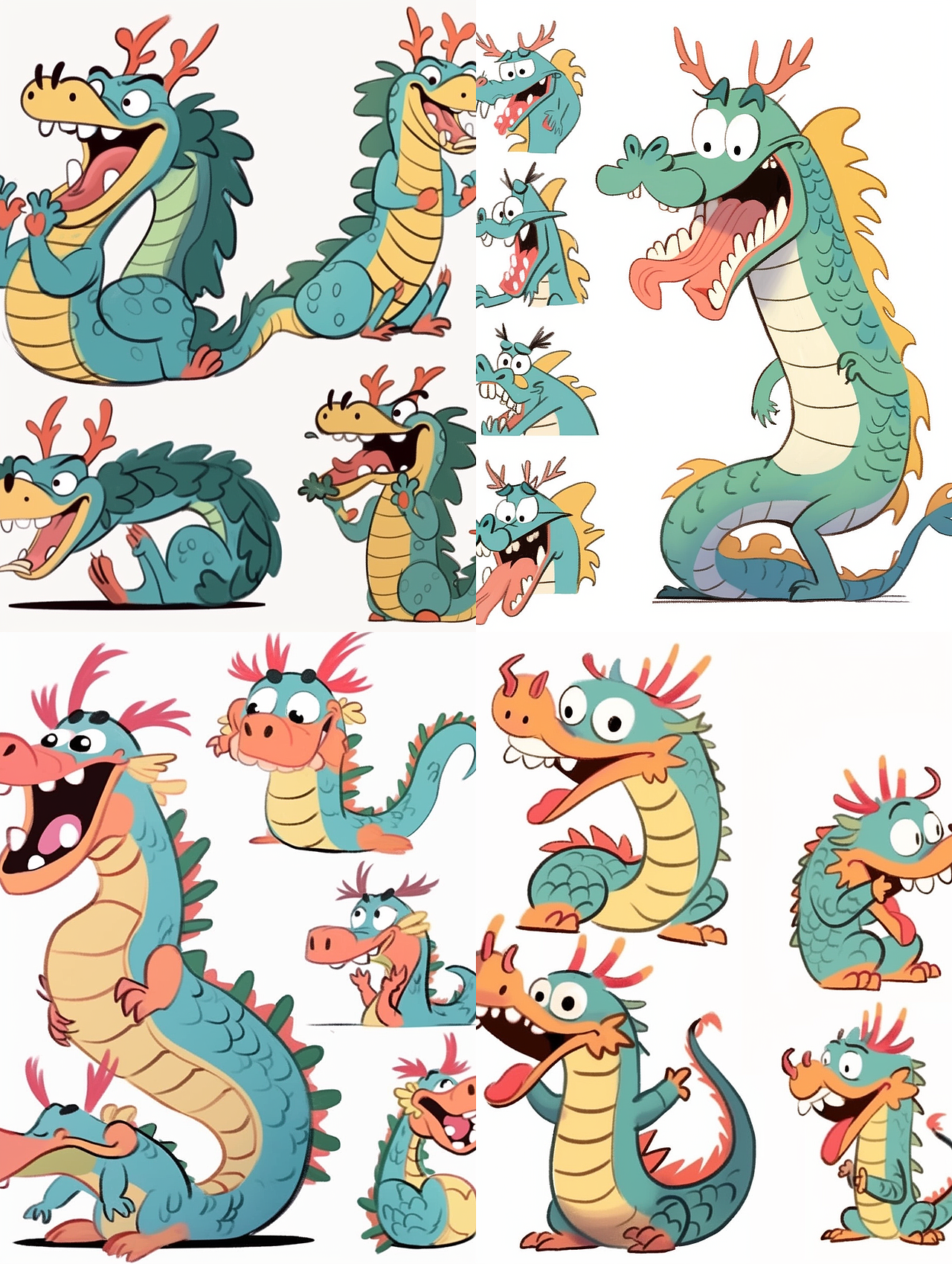 龙卡通可爱龙生肖插画表情包形象设计吉祥物（图ZMzQzNzkwMDcy） - 商业插画 - 站酷设计师画画的小可原创素材 - 站酷ZCOOL