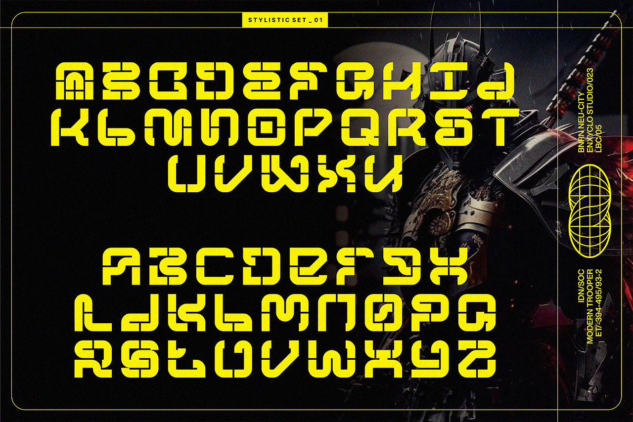 未来科幻粗体字赛博朋克机能潮流科技海报标题英文字体