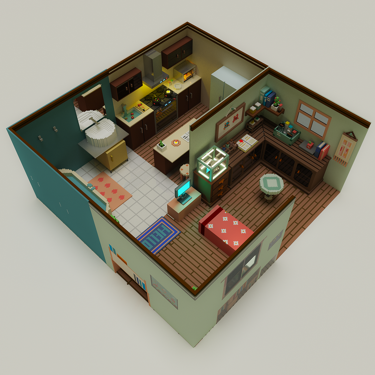 MagicaVoxel 体素作品 ——人总是习惯追逐光（图ZMjQzNzc0ODIw） - 场景 - 站酷设计师夜夜森林原创素材 - 站酷ZCOOL