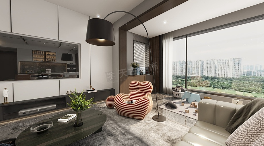 龙湖两江新宸户型装修案例|146㎡无主灯简约风设计图