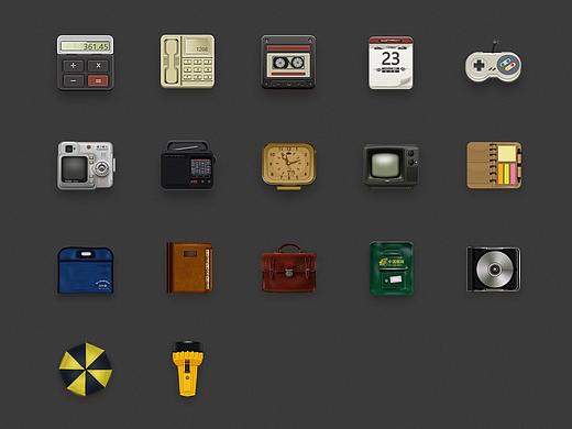 复古写实主题图标展示