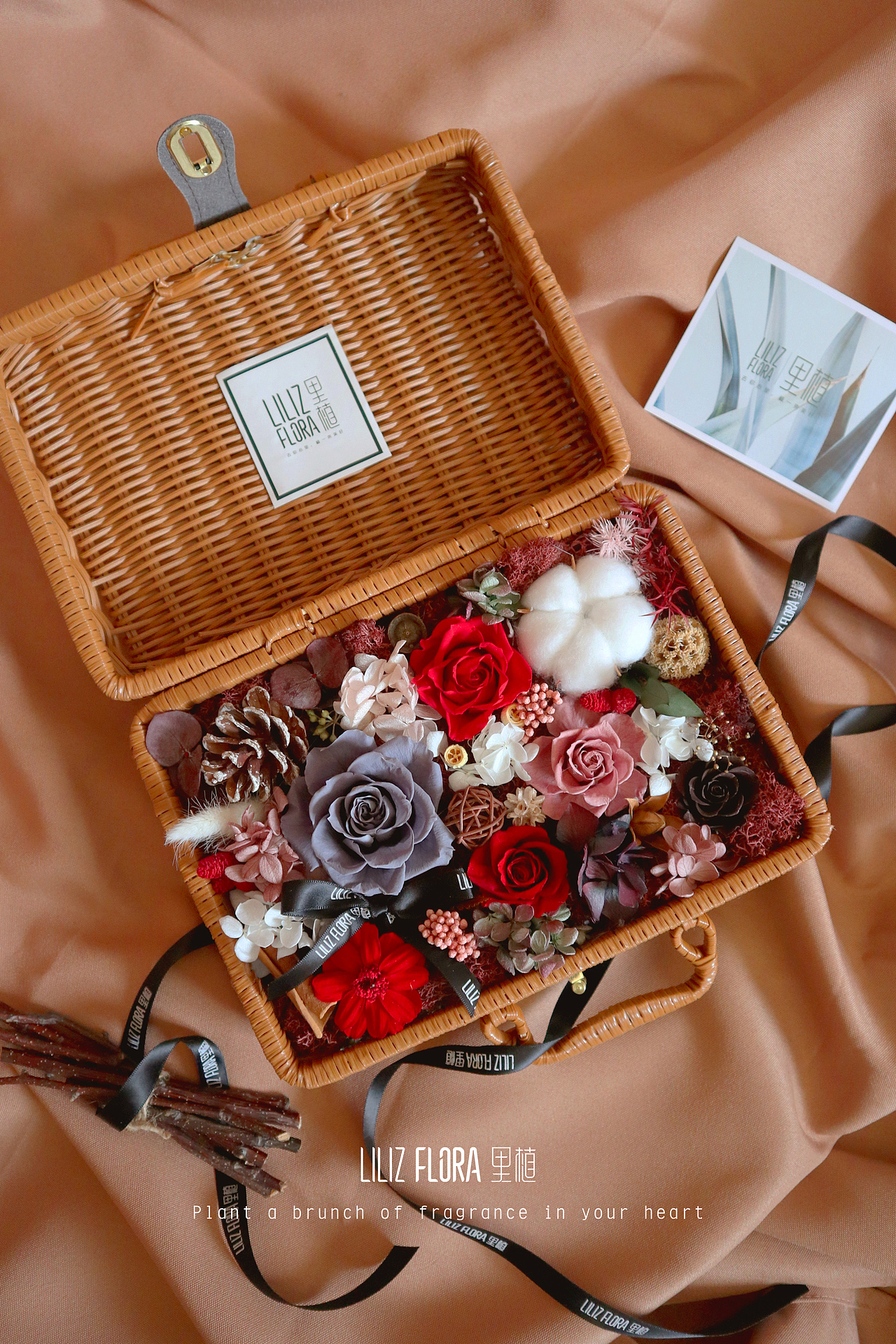 LilizFlora里植—花艺手作—复古永生花手提花篮（图ZMTQ4NzgwOTgw） - 工艺品设计 - 站酷设计师Kaia_Liu原创素材 - 站酷ZCOOL