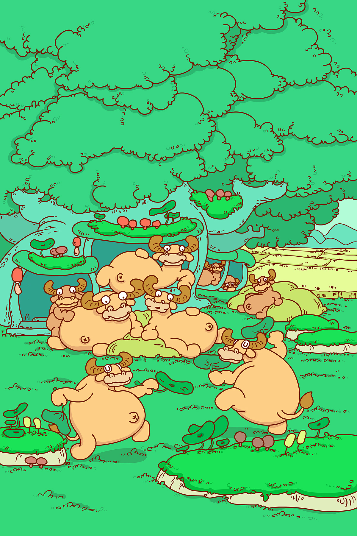 吖牛（图ZMjM4MTQ0NTMy） - 艺术插画 - 站酷设计师绿豆皮原创素材 - 站酷ZCOOL