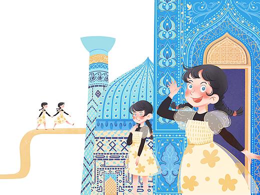 乌兹别克斯坦-教材插图-可爱的双胞胎姐妹