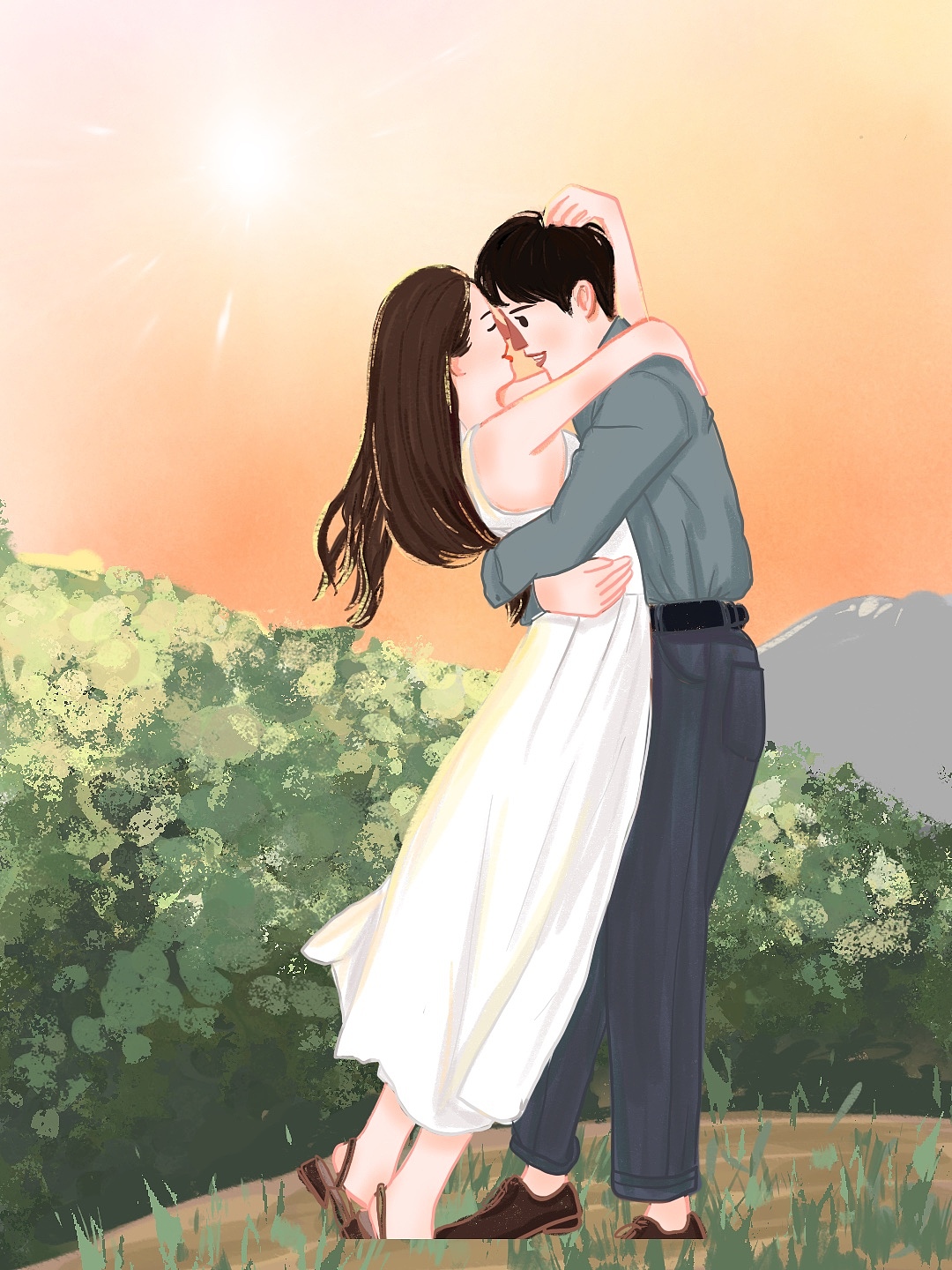 婚纱转插画,婚礼请柬订制封面分享