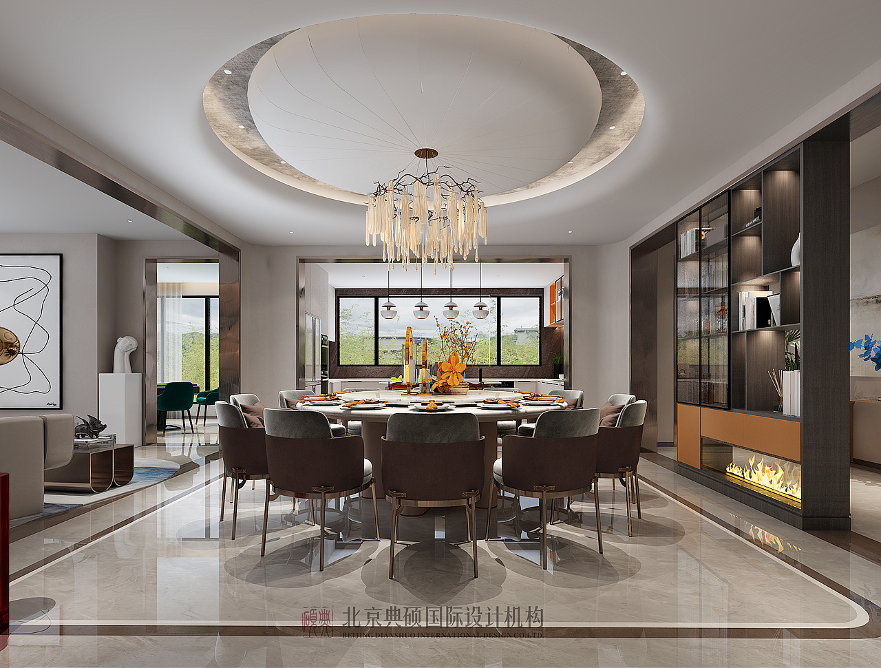 保利公园500㎡现代轻奢风格别墅装修效果图