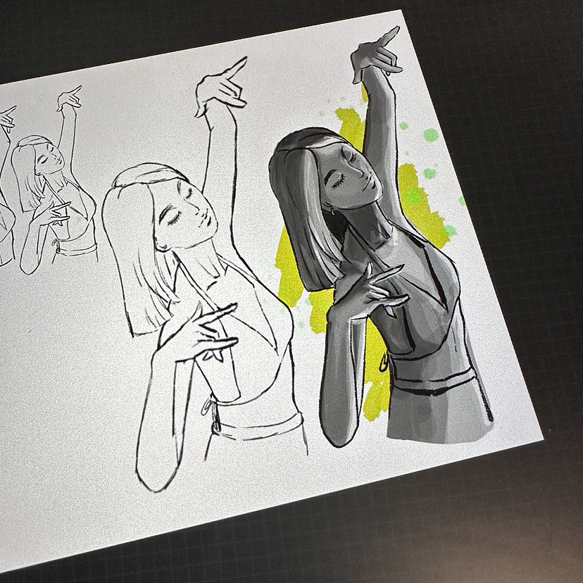 尝试画了一下光影