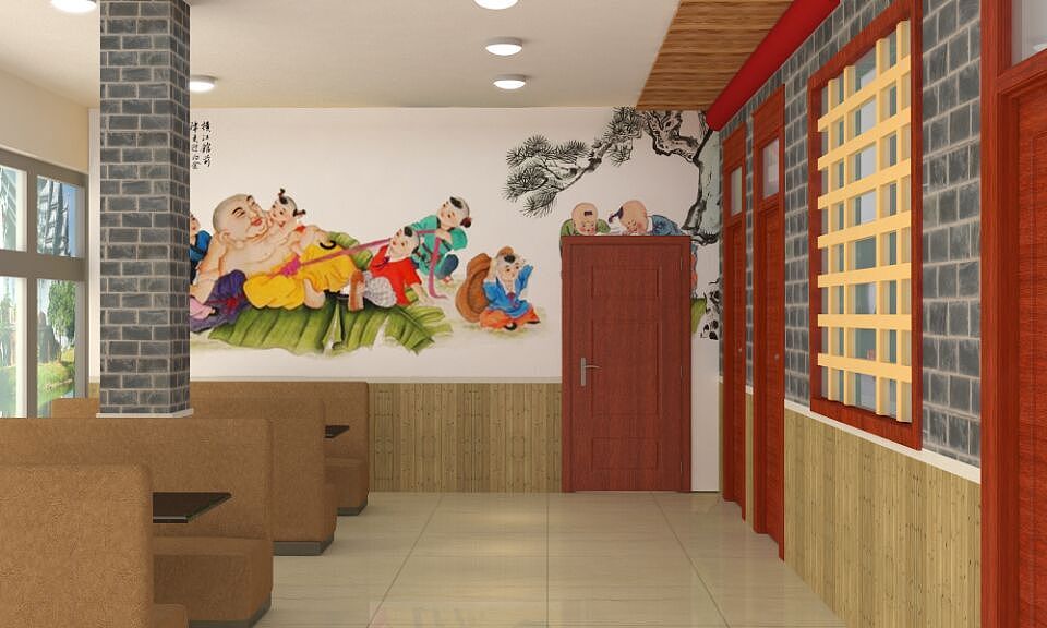 太原大花布烤肉餐厅墙绘