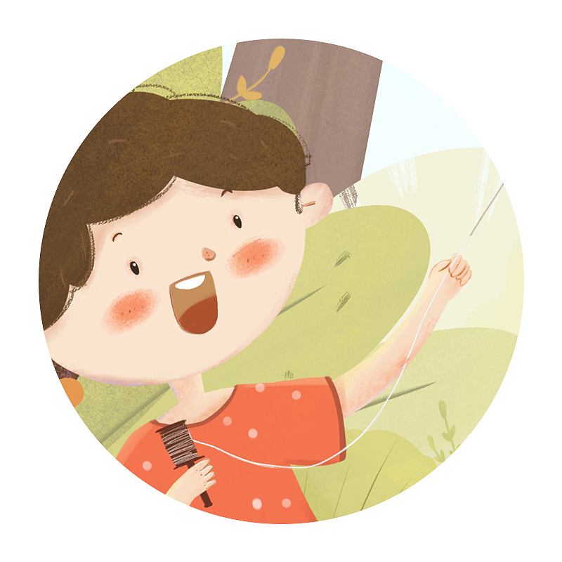 回到小时候美好的回忆~~~~~~一起放风筝呀（图ZMTM0MTIxOTY0） - 儿童插画 - 站酷设计师MG蘑菇插画原创素材 - 站酷ZCOOL