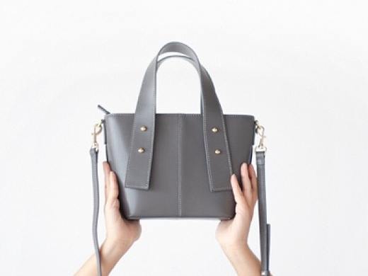 f2studio秋冬头层牛皮拉链tote手拎单肩收纳女包