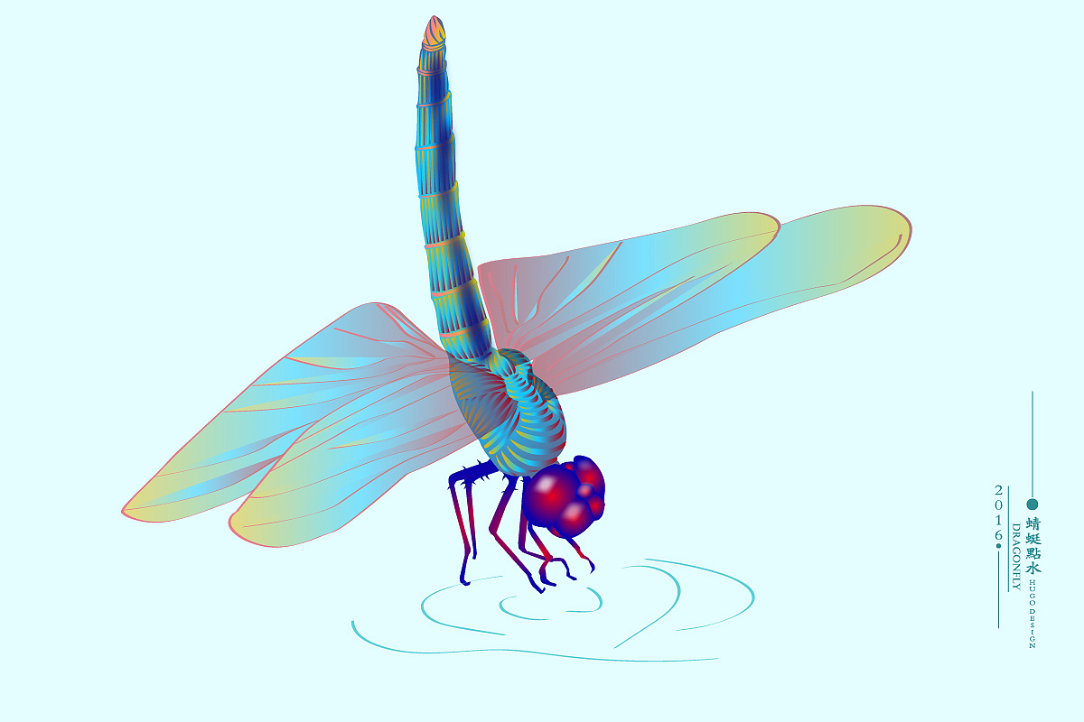 彩色蜻蜓飞翔图片-图行天下素材网