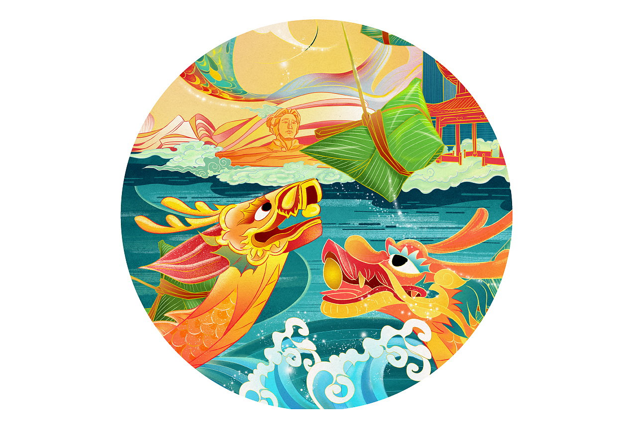 端午插画海报（图ZMTYzNTkwNTgw） - 商业插画 - 站酷设计师乘方原创素材 - 站酷ZCOOL