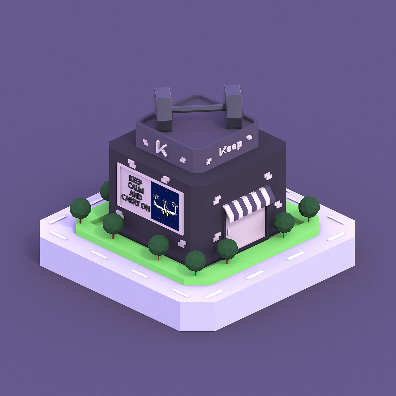 APP应用小镇 | APPS TOWN OF CHINA C4D建模（图ZMTk0NTg4Nzc2） - 场景 - 站酷设计师楚阳记得保存原创素材 - 站酷ZCOOL