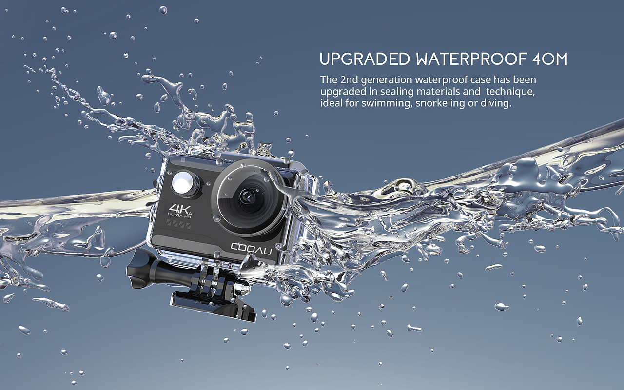 COOAU 运动相机 图片设计 建模渲染 亚马逊套图