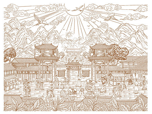 《长品白茶》插画设计