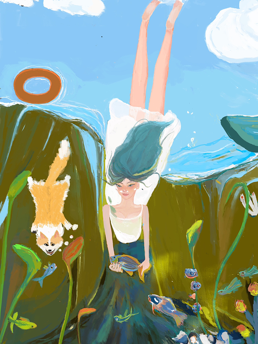 和狗子的夏天（图ZMzQ0OTc1MDYw） - 商业插画 - 站酷设计师土豆拌酱原创素材 - 站酷ZCOOL