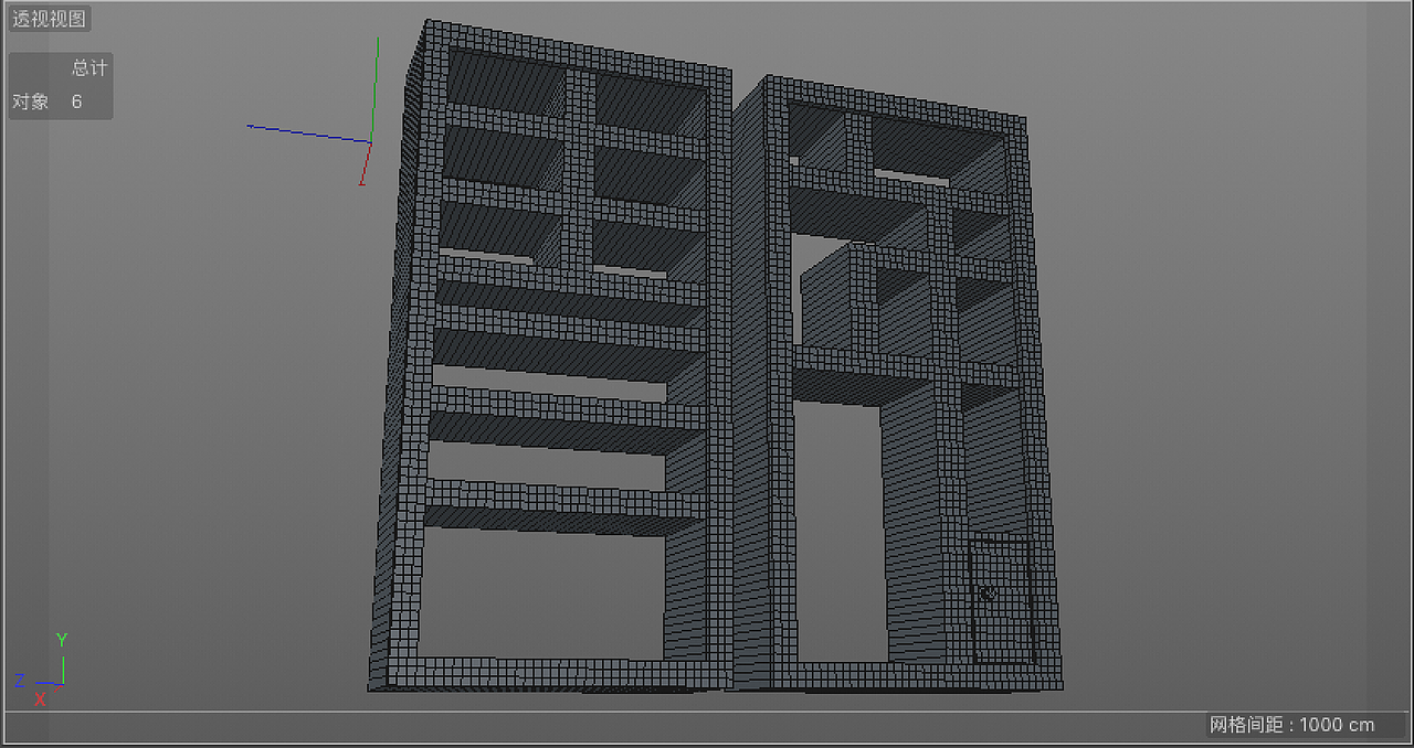 书柜C4D建模 青年字体做成架子
