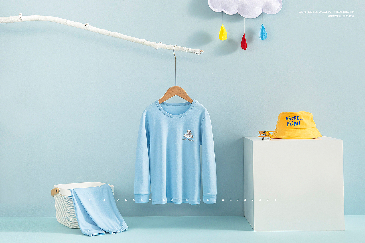 儿童保暖内衣 创意摄影 | 儿童秋衣套装服饰 静物拍摄（图ZMjE1ODM2ODQ0） - 产品摄影 - 站酷设计师简木视觉原创素材 - 站酷ZCOOL