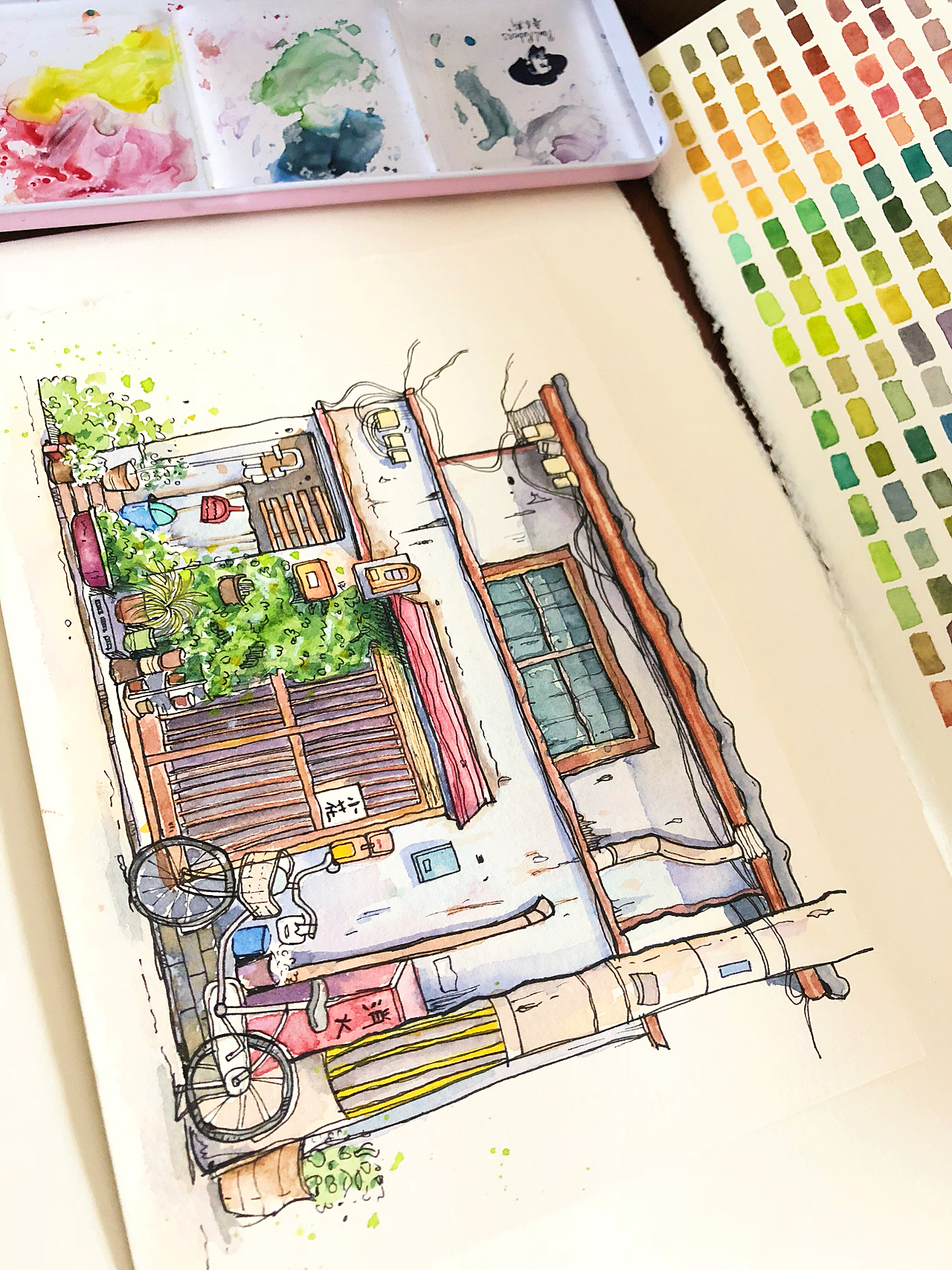 钢笔淡彩（图ZMTIxNTU5Mzgw） - 创作习作 - 站酷设计师花小小小花原创素材 - 站酷ZCOOL