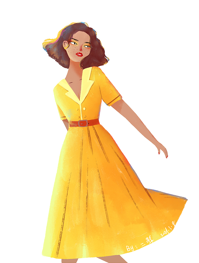 原創(chuàng)插畫分享--個(gè)性小姐姐（圖ZMjQ1NzQ4OTY4） - 創(chuàng)作習(xí)作 - 站酷設(shè)計(jì)師二靜L原創(chuàng)素材 - 站酷ZCOOL