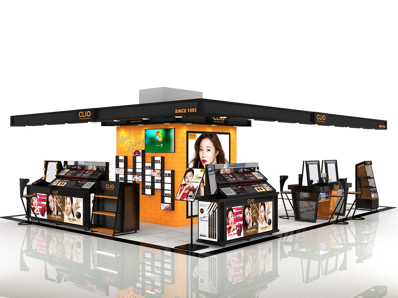 韩国CLIO品牌第二套终端形象设计--四川眉山梅西岛柜