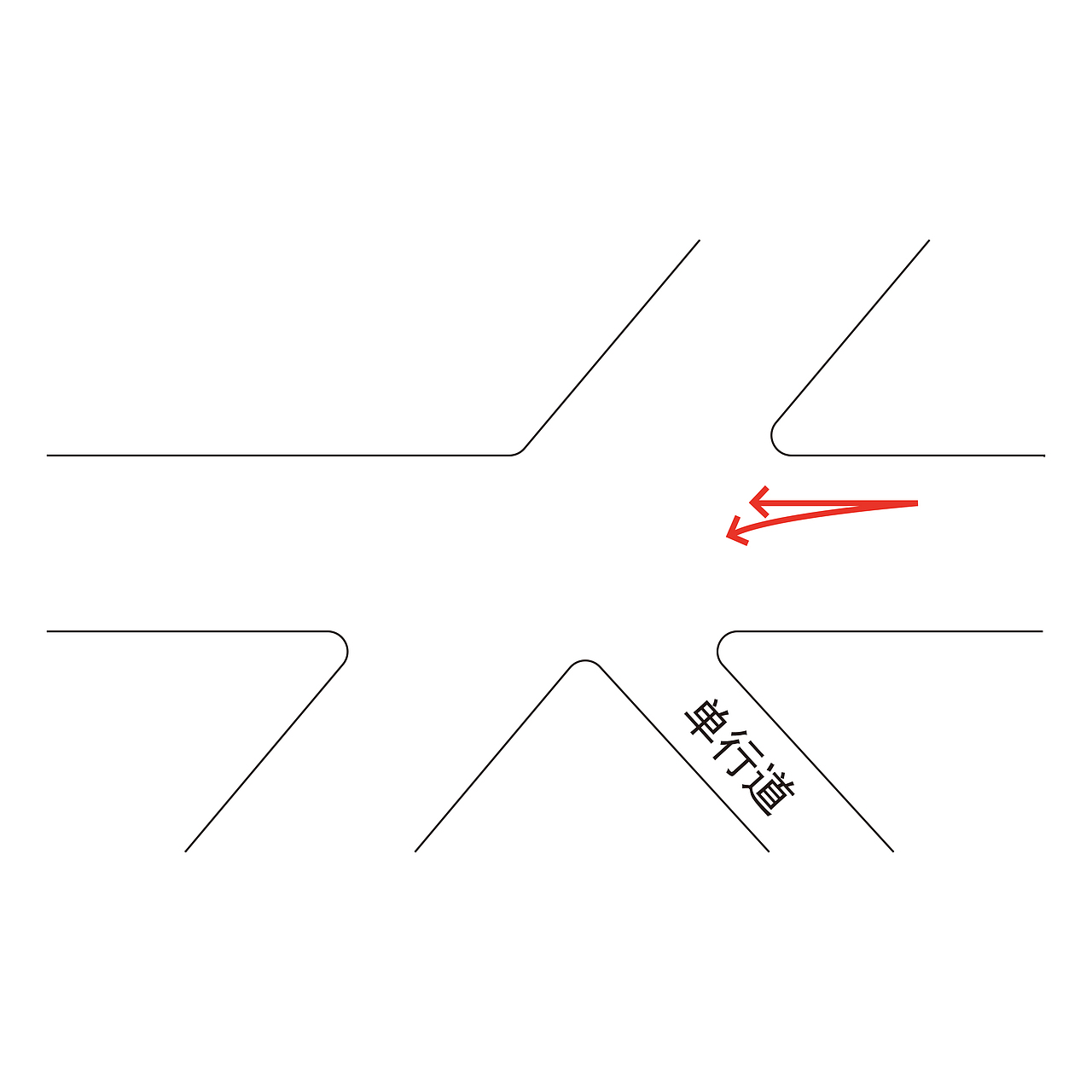 道路转向示意图与红绿灯时长设计图