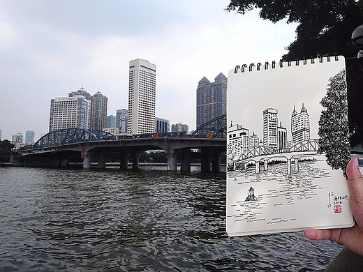 风景速写教程(原创)纯艺术-绘画441044年前老建筑--广州沙面一栋百年