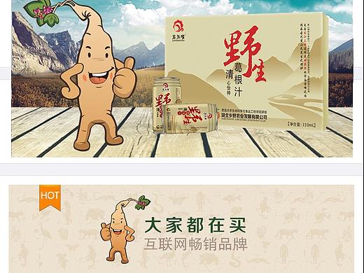 野生葛根产品微信商城和LOGO设计和包装