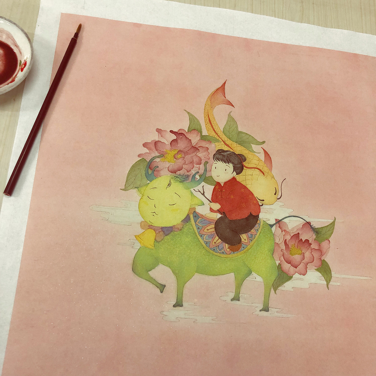 手绘年画（图ZMTQyMjM3NjA4） - 创作习作 - 站酷设计师阿峦啊原创素材 - 站酷ZCOOL