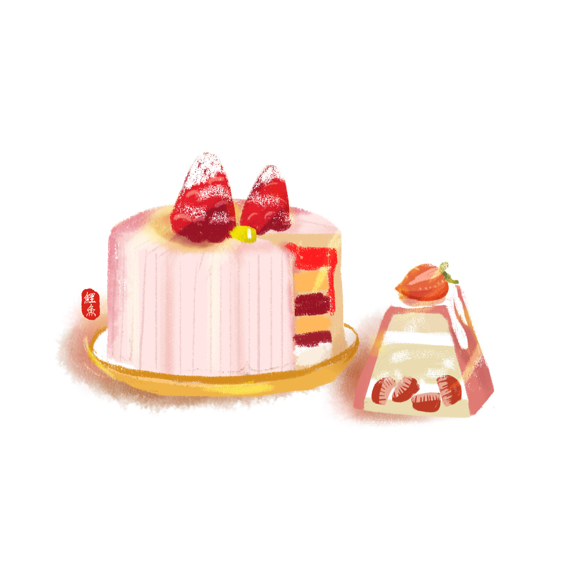 每日一画/甜品26615|插画|插画习作|鲤鱼illustration - 原创作品