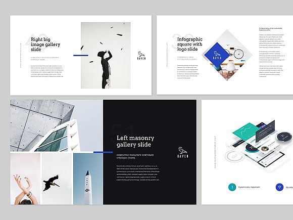 125极简模特杂志人物展示Keynote模板