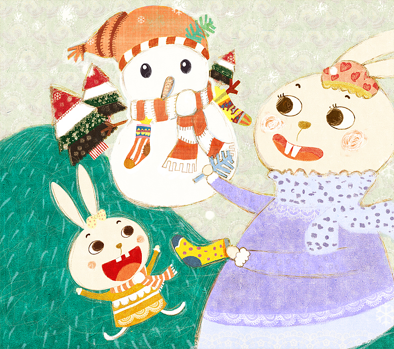 小兔和兔妈妈（图ZMTAwMDY4MzI=） - 儿童插画 - 站酷设计师南小楠ln原创素材 - 站酷ZCOOL