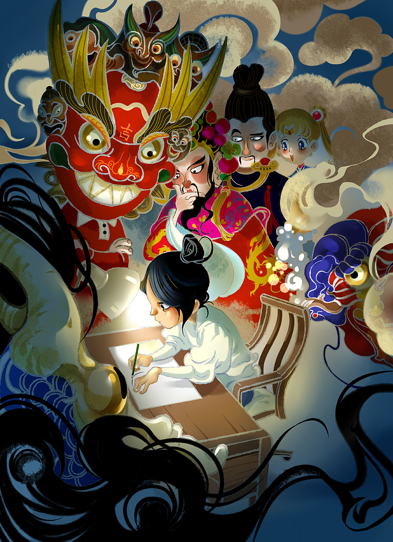 插画师|插画|商业插画|喵二小姐_原创作品-站酷zcool