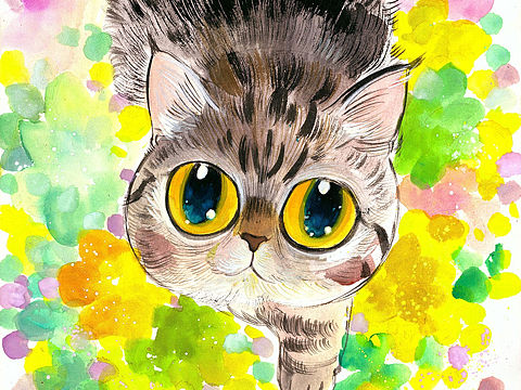 一些水彩猫猫狗狗