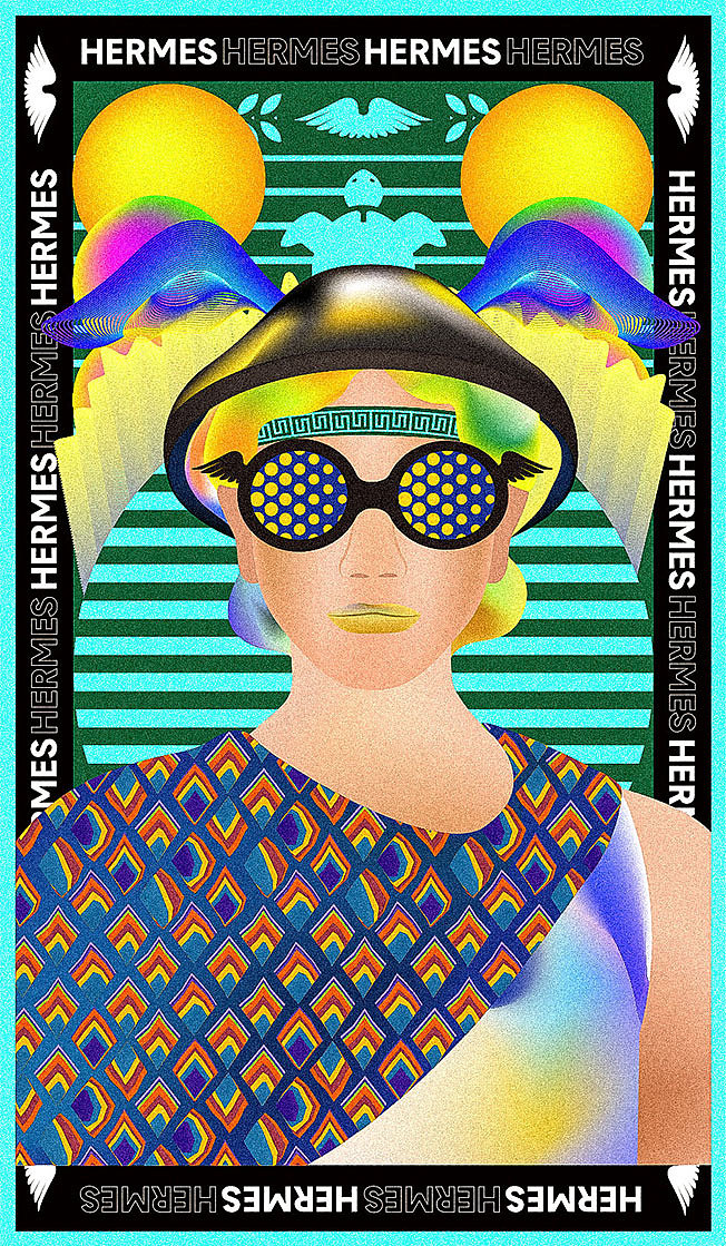 波普艺术与古希腊神结合一组插画