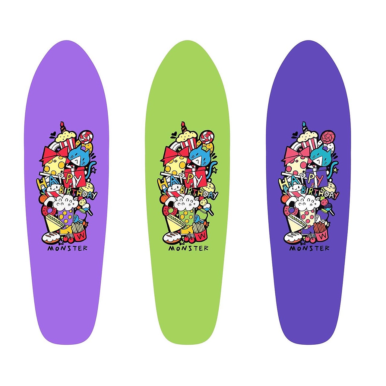 DIY手绘滑板涂鸦（图ZMjU4NzY2NDA4） - 创作习作 - 站酷设计师蒙斯特monster原创素材 - 站酷ZCOOL